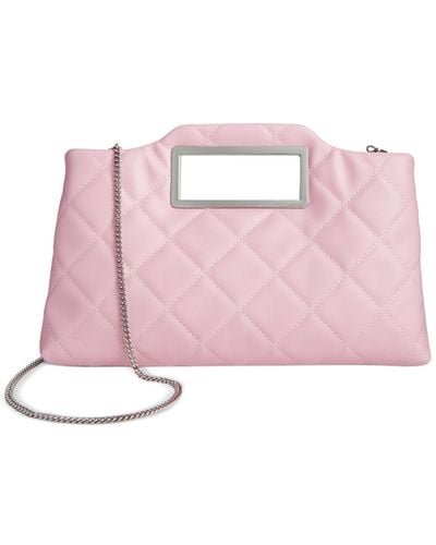 INC International Concepts Juditth Handle Quilted Clutch - Pink