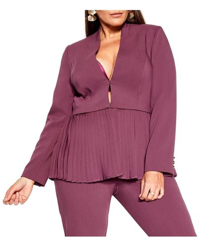 City Chic Plus Size Sadie Jacket - Purple