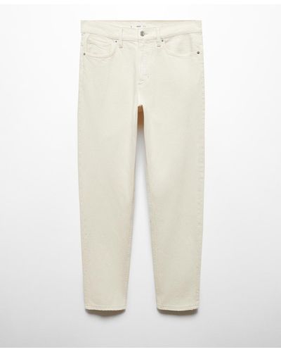 Mango Ben Tapered Cropped Jeans - White