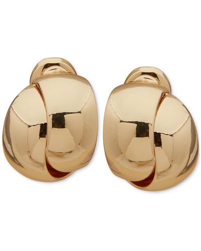 Anne Klein Tone Layered huggie Clip On Earrings - Natural