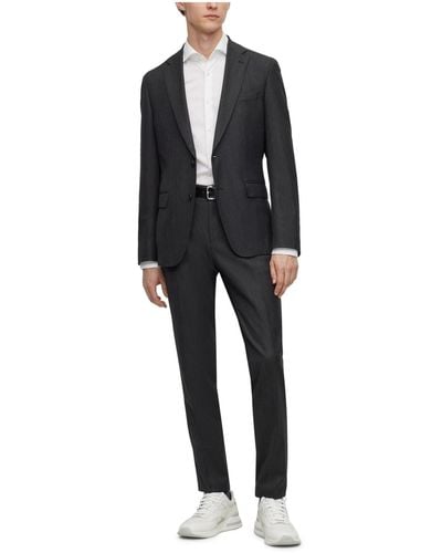BOSS Boss By Wool Blend Slim-fit Suit - Black