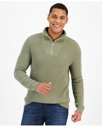 INC International Concepts Matthew Quarter-zip Sweater - Green