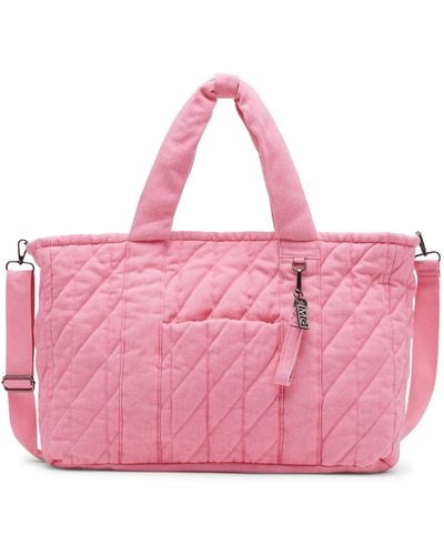 Madden Girl Chloeq Quilted Denim Tote - Pink