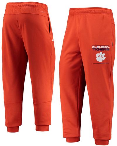 Nike Orange Clemson Tigers 2021 Sideline Performance Pants - Red