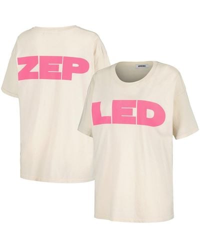 Daydreamer Led Zeppelin Block Letters Merch T-shirt - Pink