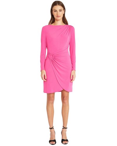 Donna Morgan Asymmetric O-ring Bodycon Dress - Pink
