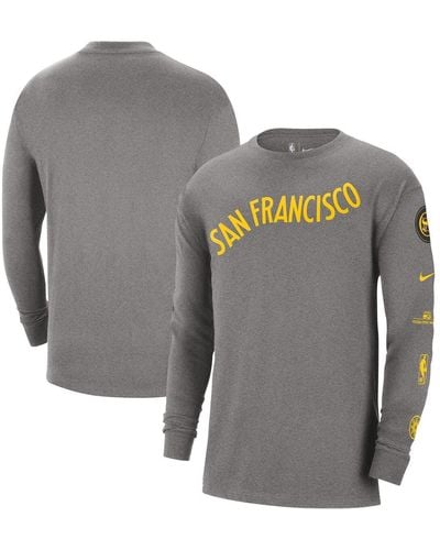 Nike Golden State Warriors 2023/24 City Edition Max90 Expressive Long Sleeve T-shirt - Gray