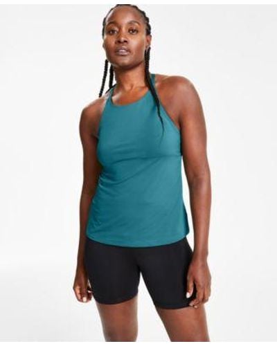 Nike Essential Lace Up High Neck Tankini Top Swim Shorts Board Shorts - Blue