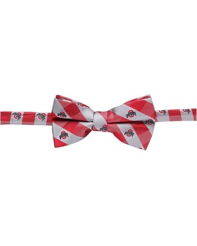 Eagles Wings Ohio State Buckeyes Check Bow Tie - Red