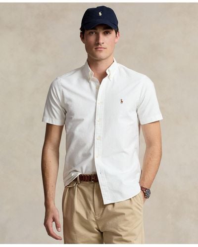 Polo Ralph Lauren Classic-fit Short-sleeve Oxford Shirt - White