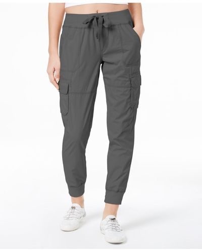 Calvin Klein Performance Cotton Tie-front Cargo Pants - Gray