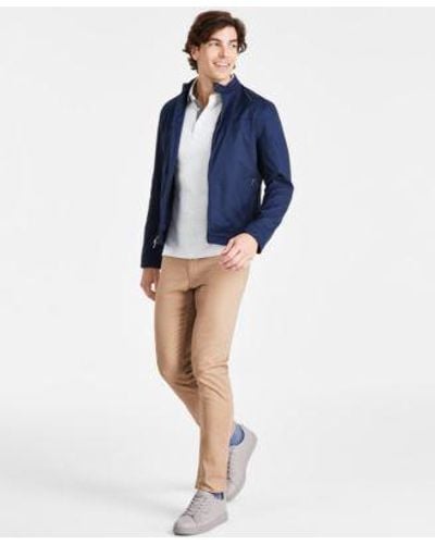 Michael Kors Racer Jacket Greenwich Polo Shirt Parker Slim Fit Pants - Blue