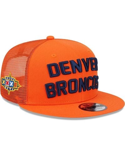 KTZ Denver Broncos Stacked Trucker 9fifty Snapback Hat - Orange