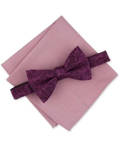BarIII 2-pc. Edken Bow Tie & Pocket Square Set - Purple
