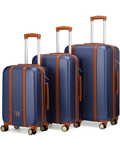 Badgley Mischka Mia Expandable Retro luggage Set - Blue