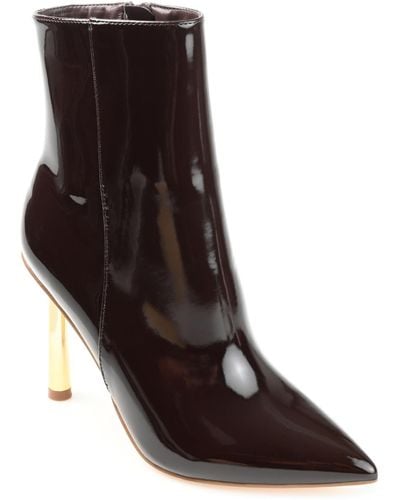 Journee Collection Rorie Stiletto Pointed Toe Booties - Brown