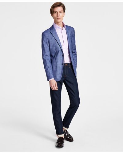 Calvin Klein Solid Slim-fit Soft Sport Coat - Blue