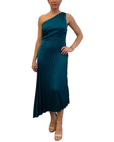 Sam Edelman One-shoulder Pleated Midi Dress - Blue
