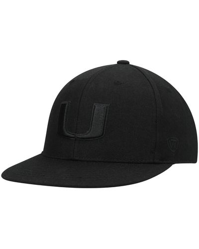 Top Of The World Miami Hurricanes On Fitted Hat - Black