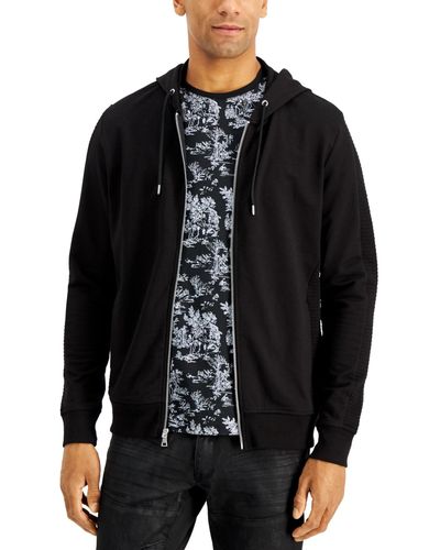 INC International Concepts Inc Fortune Full Zip Hoodie - Black