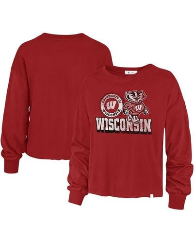 '47 Distressed Wisconsin Badgers Bottom Line Parkway Long Sleeve T-shirt - Red