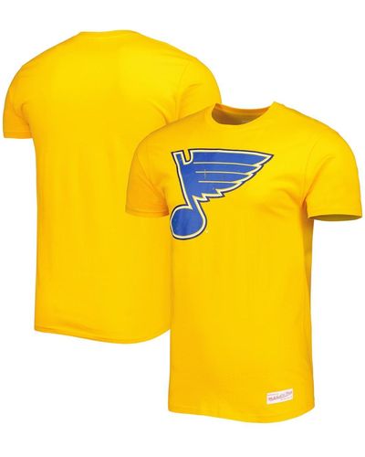 Mitchell & Ness St. Louis Blues Vintage-like Logo T-shirt - Yellow