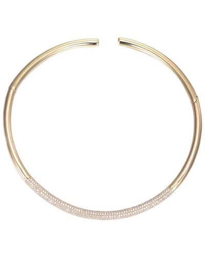 By Adina Eden Pave Accented Collar Choker Necklace - Metallic