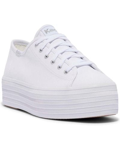 Keds Triple Up Canvas Platform Casual Sneakers From Finish Line - White