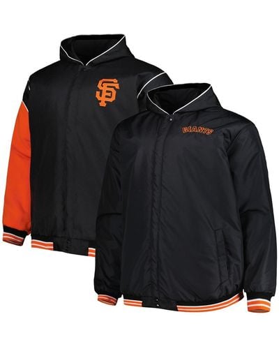 JH Design San Francisco Giants Reversible Fleece Full-snap Hoodie Jacket - Black