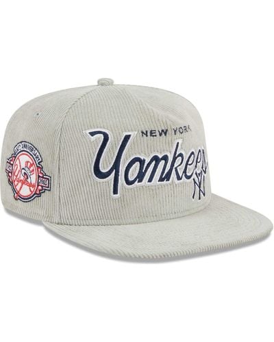 KTZ And New York Yankees Corduroy Golfer Adjustable Hat - White