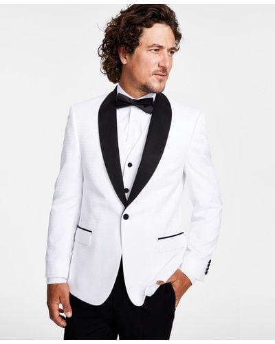 Alfani Slim-fit Tuxedo Jackets, Created For Macy's - White