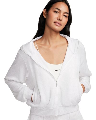 Nike Sportswear Chill Terry Loose-fit Full-zip French-terry Hoodie - White