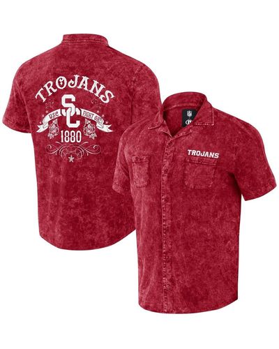 Fanatics Darius Rucker Collection By Usc Trojans Team Color Button-up Shirt - Red