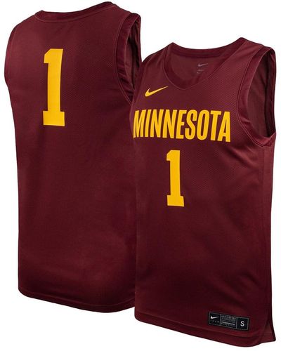 Nike #1 Minnesota Golden Gophers Team Replica Basketball Jersey - Red