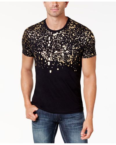 INC International Concepts Gold-foil T-shirt, Created For Macy's - Black
