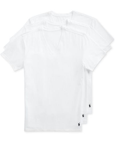 Polo Ralph Lauren 3-pk. Slim-fit Stretch V-neck Undershirts - White