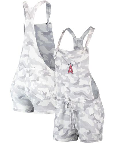 Concepts Sport Los Angeles Angels Camo Overall Romper - White