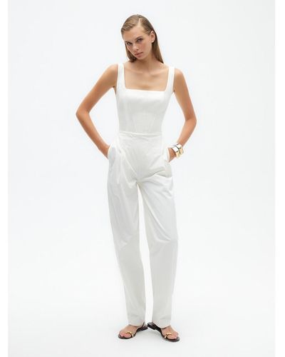 Nocturne Corset Designed Jumpsuit - White