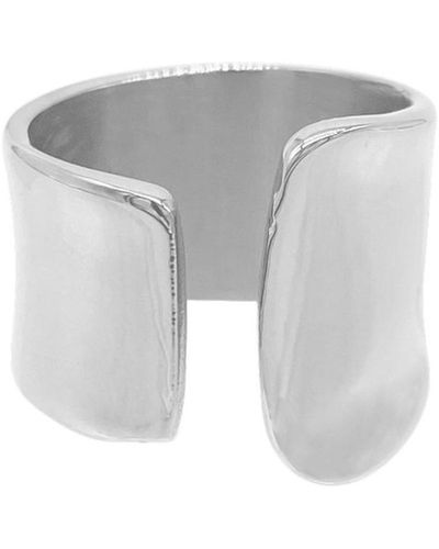 Adornia Plated Tall Open Band Ring - Gray