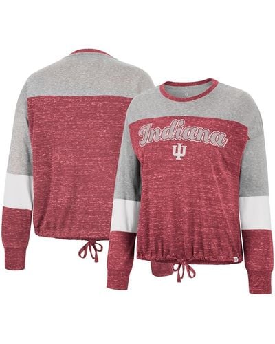 Colosseum Athletics Indiana Hoosiers Joanna Tie Front Long Sleeve T-shirt - Red