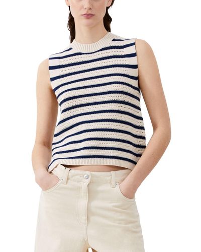 French Connection Lumi Mozart Cotton Sleeveless Sweater - Blue