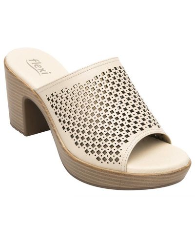 flexi ́s Leather Heel Slip-on Sandals By - White