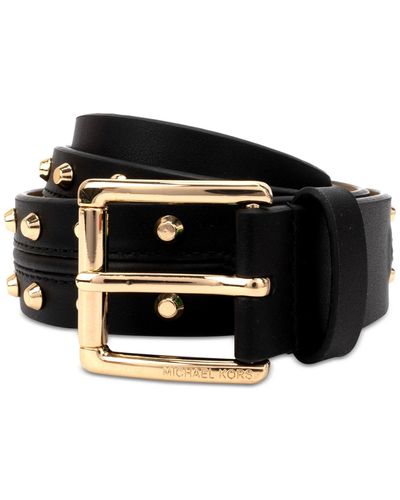 Michael Kors Michael Astor Studded Leather Belt - Black