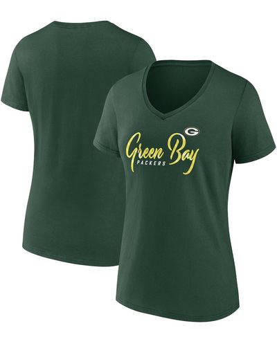 Fanatics Bay Packers Shine Time V-neck T-shirt - Green
