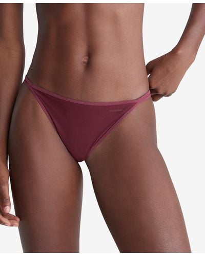 Calvin Klein Sheer Marquisette High-leg Tanga Underwear Qf6730 - Purple