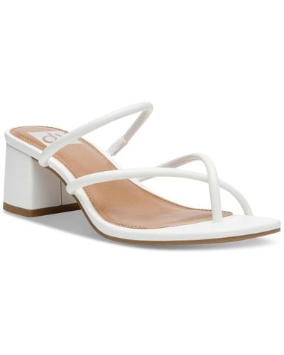 DV by Dolce Vita Lumena Strappy Slide Block-heel Sandals - White