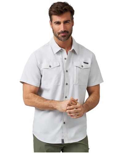 Free Country Expedition Nylon Rip-stop Short Sleeve Shirt - White