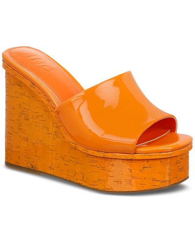 INC International Concepts Melinaa Wedge Sandals - Orange