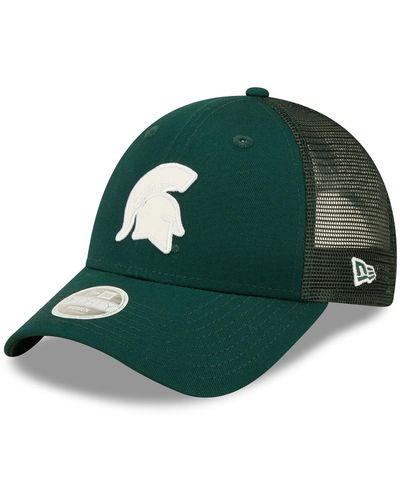 KTZ Michigan State Spartans 9forty Logo Spark Trucker Snapback Hat - Green