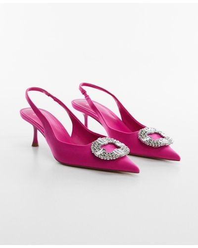 Mango Strass Detail Pointed Shoes - Pink